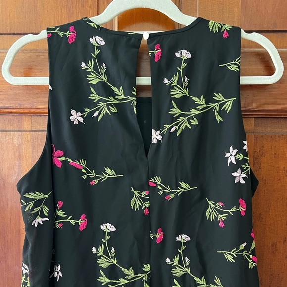 Tommy Hilfiger Black Floral Embroidered Dress Midi Cocktail Party Work Wear Boho - Picture 8 of 11